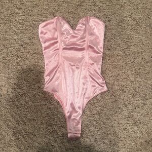 Princess Polly Pink Satin Bodysuit